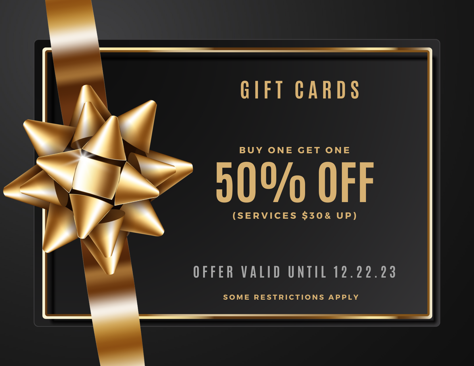 Black and Gold Luxury Bow Gift Certificate 1